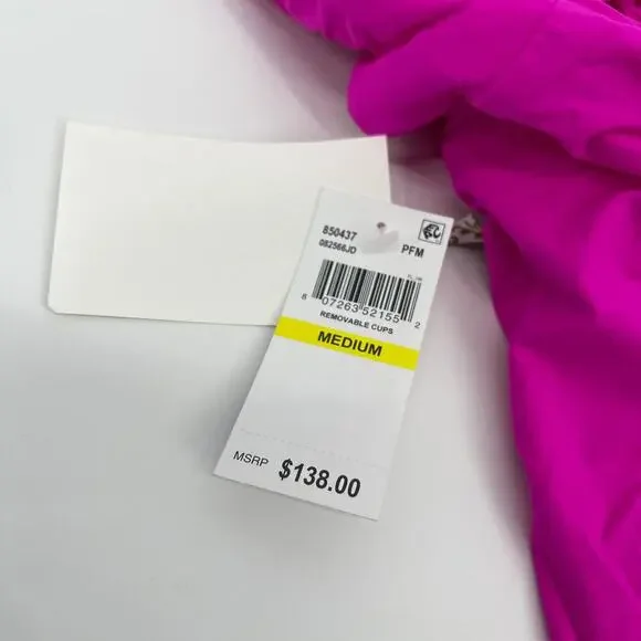 BECCA Santorini Sarai One Piece Swimsuit Plunge Neck Hot Pink Size Medium NEW - Picture 6 of 7